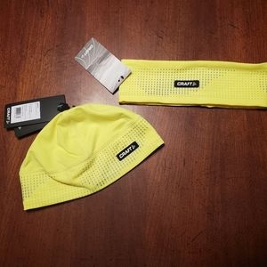 Neon reflective hat and ear warming headband